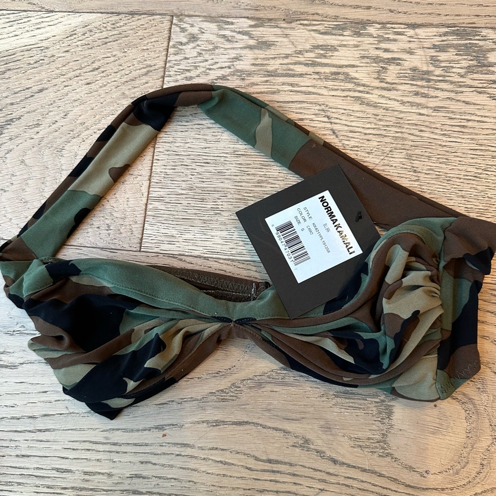 NWT Norma Kamali Camo print Bill Bra bikini top- S - Picture 4 of 8